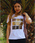 Camiseta de Mujer Estampada Metalizada