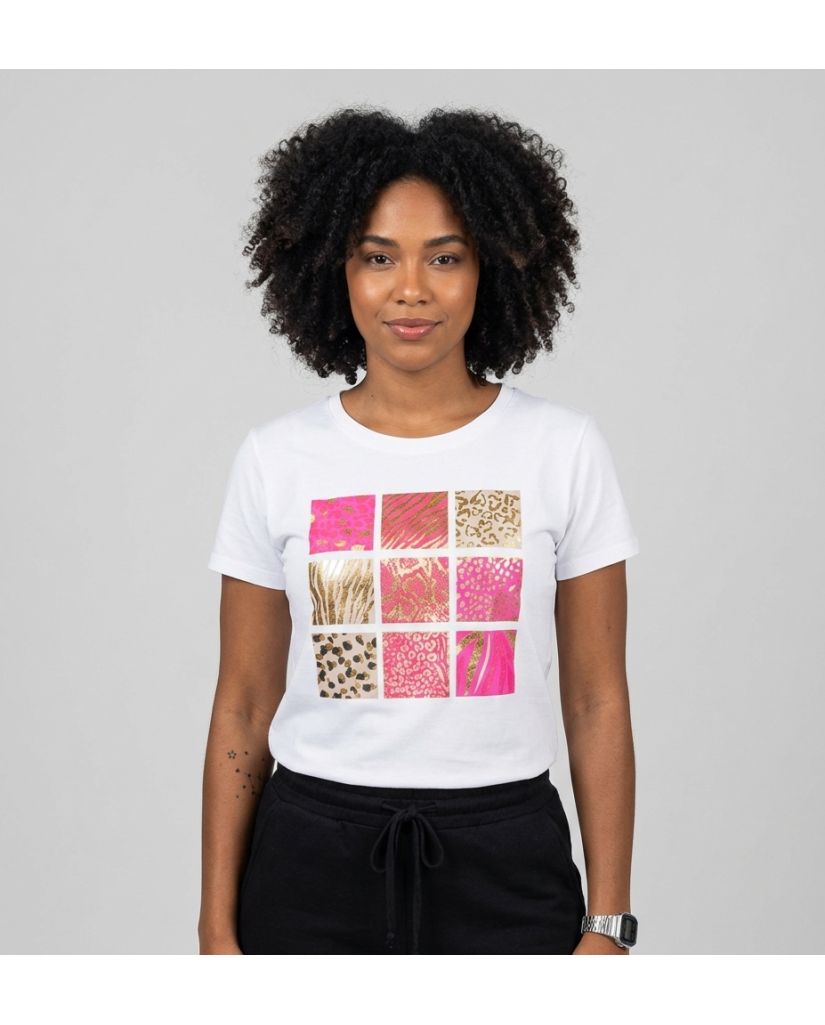 Camiseta de Mujer Estampada Metalizada (imagen 2)