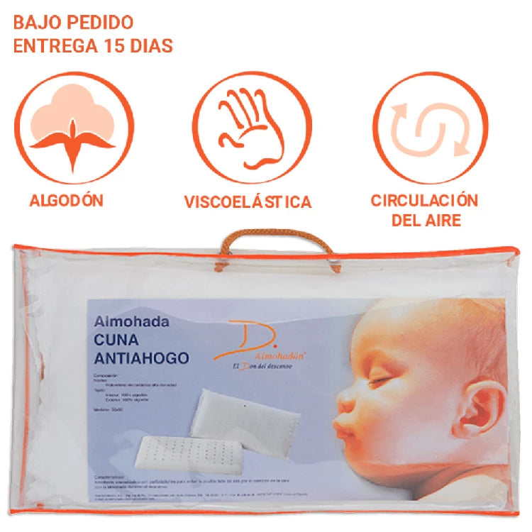 Almohada Cuna Viscoelastica Antiahogo (imagen 4)