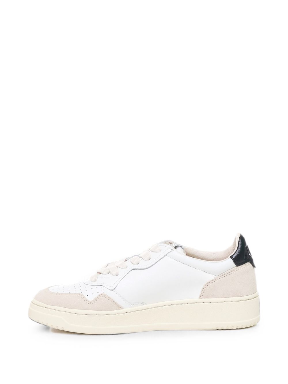 Autry Medalist Low blanco negro y beige, vista superior