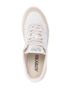Autry Medalist Low blanco beige suede, vista superior