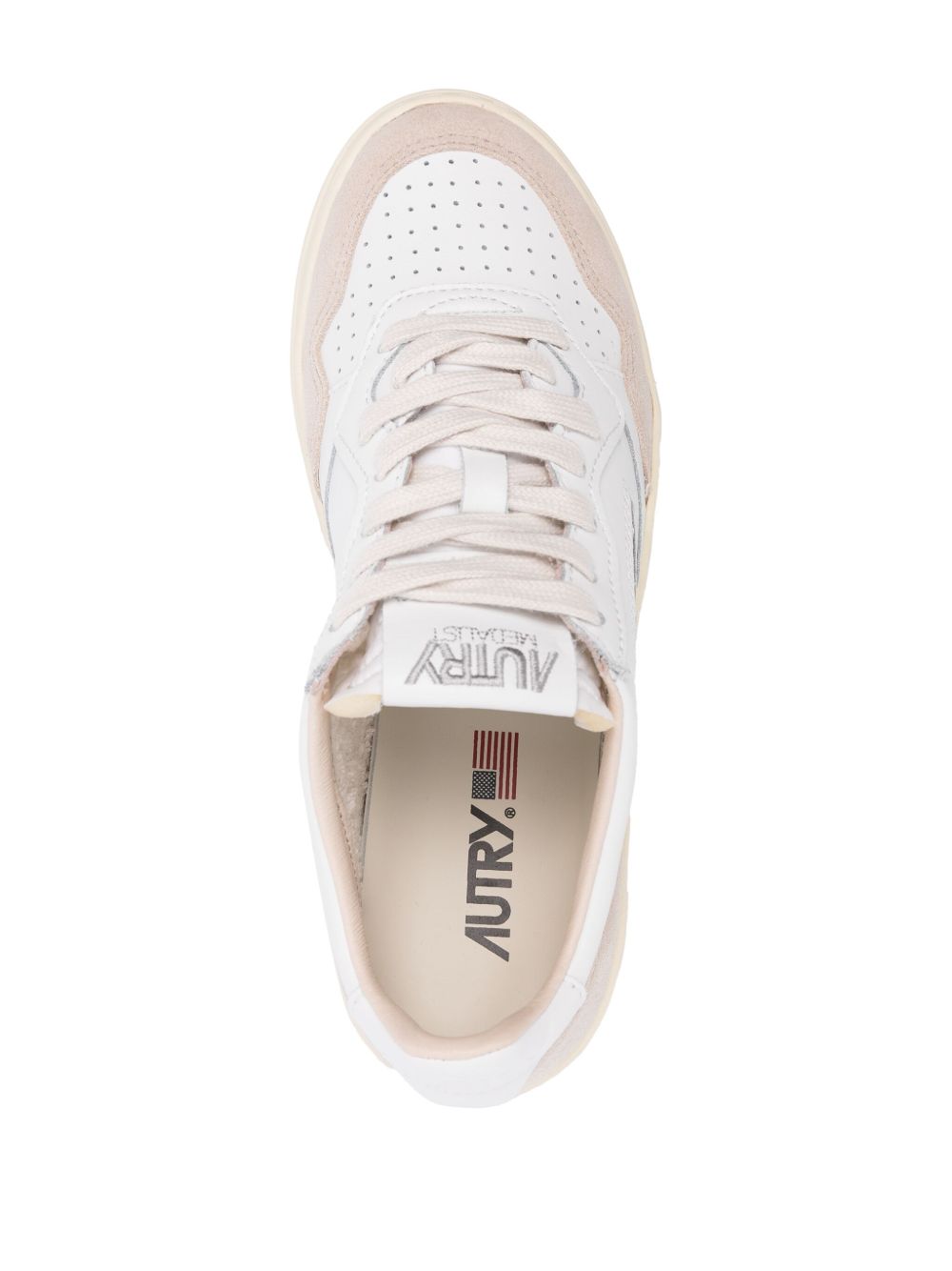 Autry Medalist Low blanco beige suede, vista superior