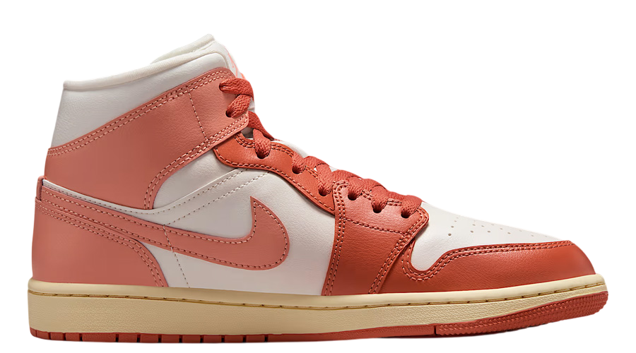 Jordan 1 Mid Madder Root detalle upper