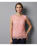 Camiseta de Mujer Encaje Manga Corta