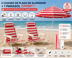 OFFRE EXCLUSIVE 2 CHAISES DE PLAGE + 1 PARASOL GRATUIT LOOFTYS