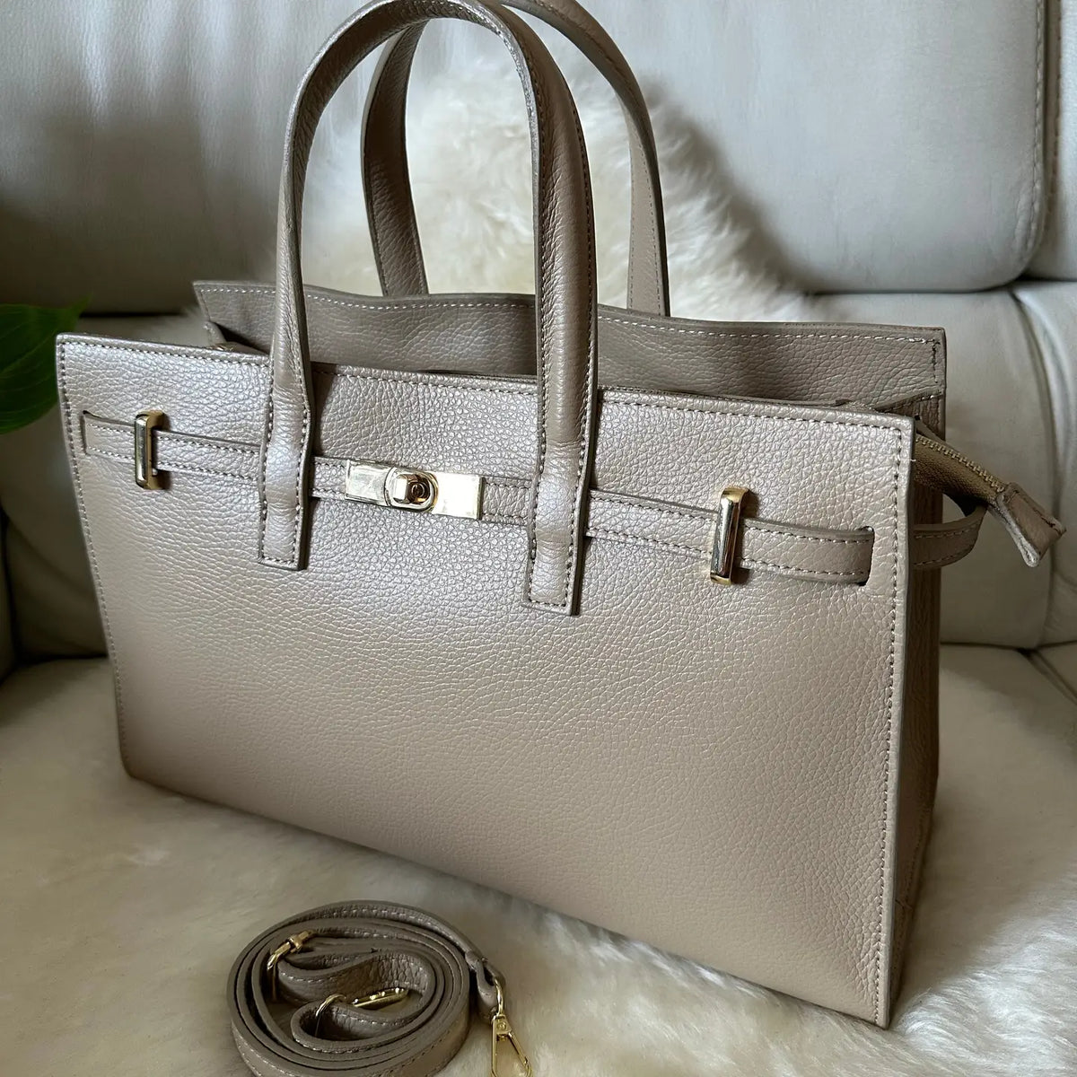 Bolso tote DIANA Grand de piel martillada Zh Leather Bags