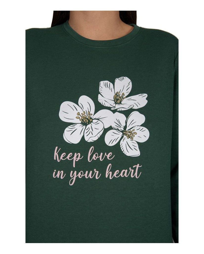 Pijama de Mujer Flores Verde (imagen 3)