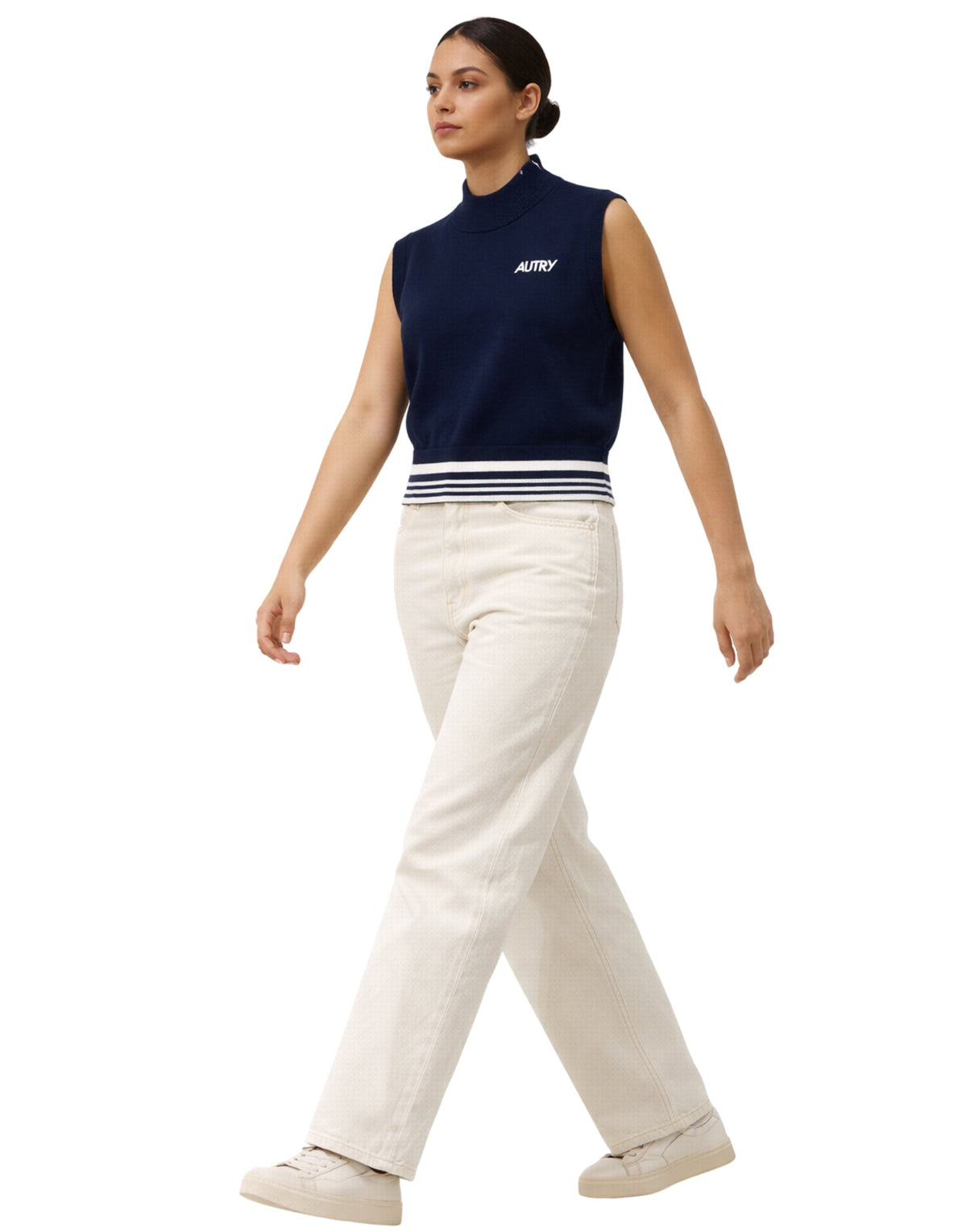 Autry Top de Punto de Viscosa Mujer Azul detalle