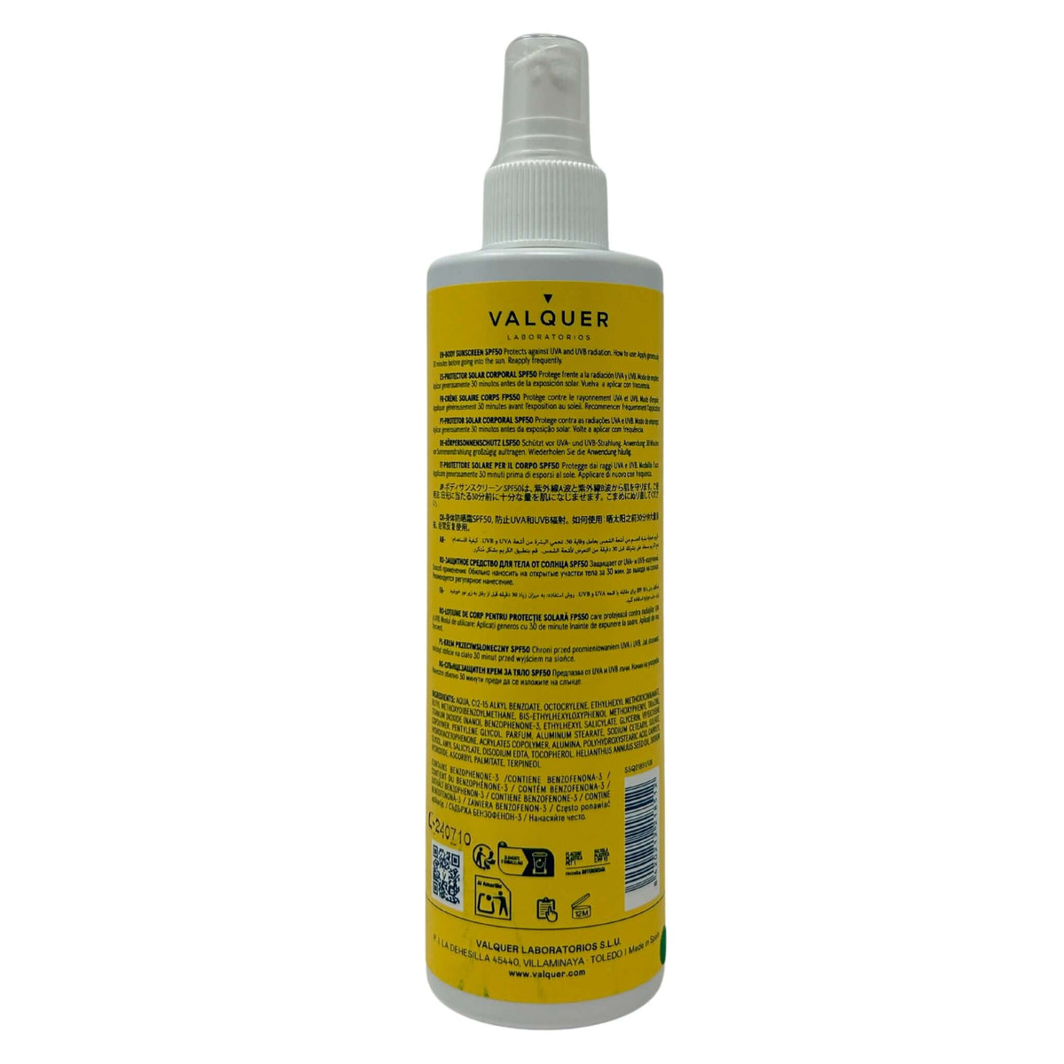 Protector Solar Corporal SPF 50 - Alta Protección e Hidratación - 300 ml Valquer®
