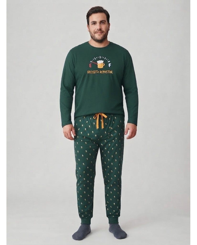 Pijama Manga Larga Hombre Necesito Repostar (imagen 3)