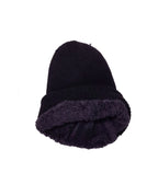 Gorro Hombre Negro Liso con Felpa Interior (imagen 2)