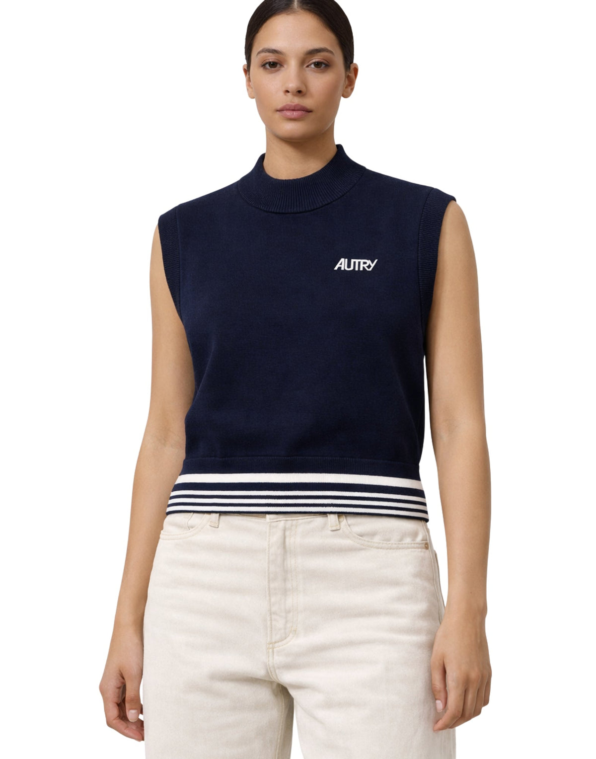 Autry Top de Punto de Viscosa Mujer Azul modelo