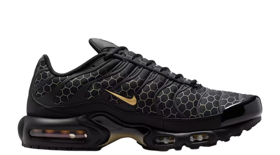 Nike Air Max Plus TN Black Honey detalle estampado panal