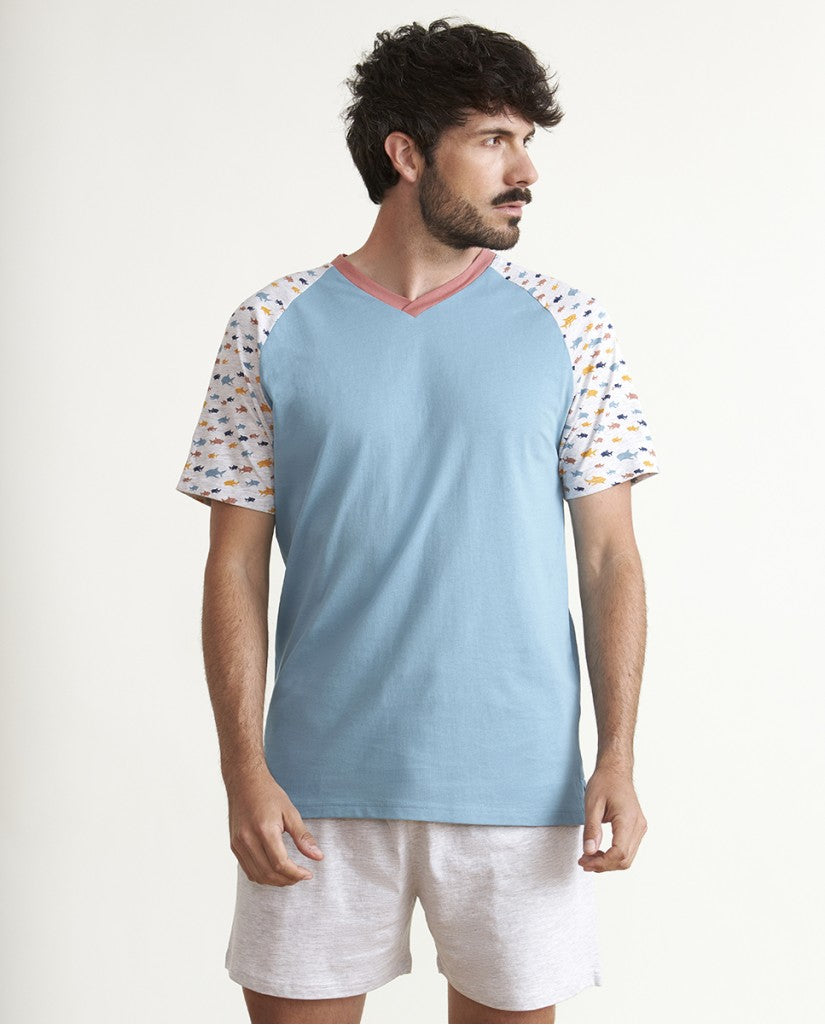 Pijama de Hombre Punto Cuello Pico (imagen 3)