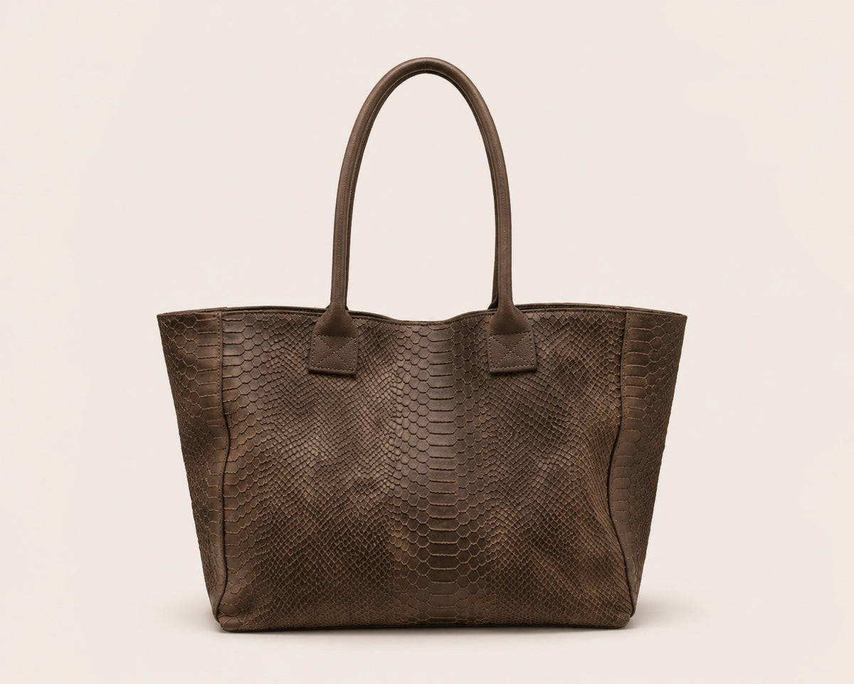 Bolso LOLA de piel italiana grabada pitón ZEEN