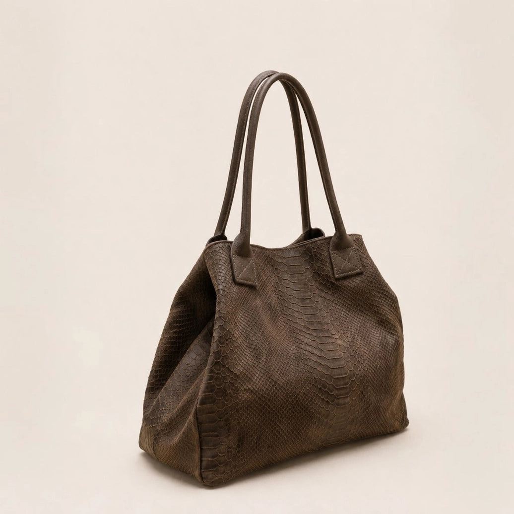 Bolso LOLA de piel italiana grabada pitón ZEEN