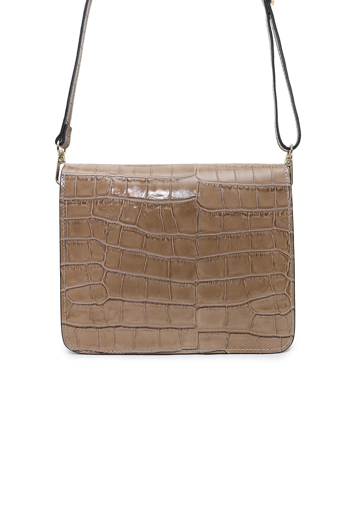 Bolso MILENA CROCO de piel grabada cocodrilo Cherry Paris