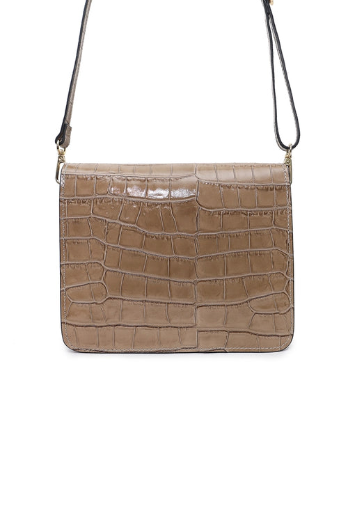 Bolso MILENA CROCO de piel grabada cocodrilo Cherry Paris