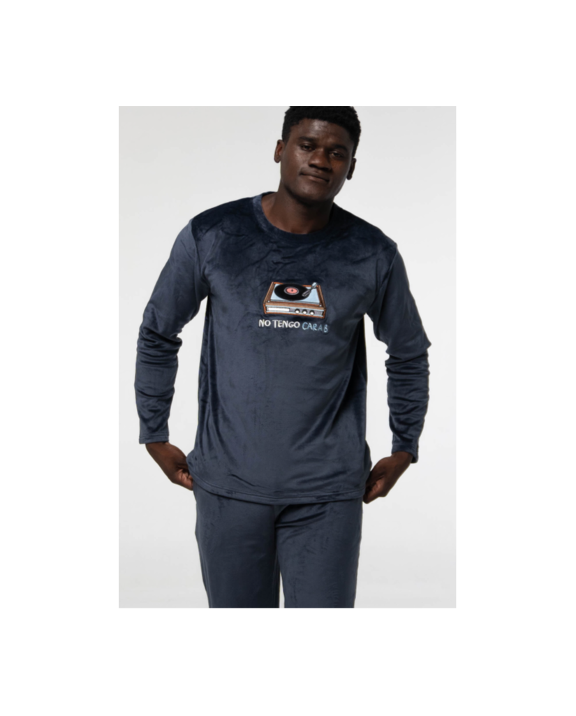 Pijama de Hombre Micro Velour No Tengo Cara B (imagen 2)