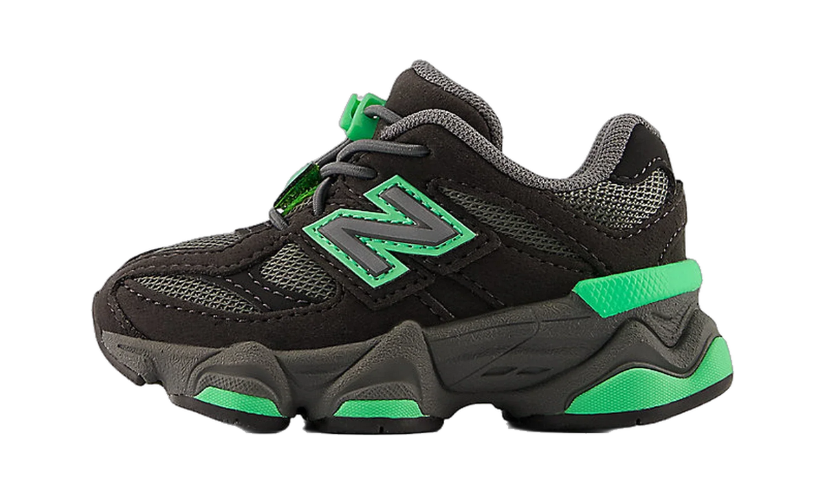 New Balance 9060 Bungee Castlerock Lime Leaf bebé vista lateral