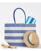 Bolso Capazo Playa o Piscina Azul y Blanco (imagen 3)