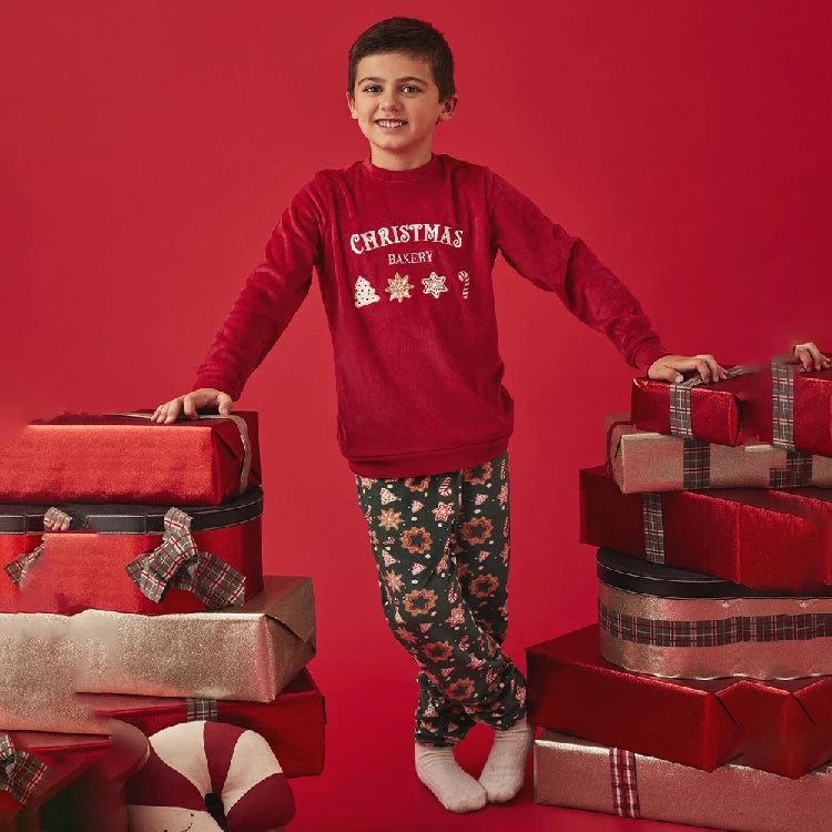 Pijama Infantil Terciopelo Navidad Unisex