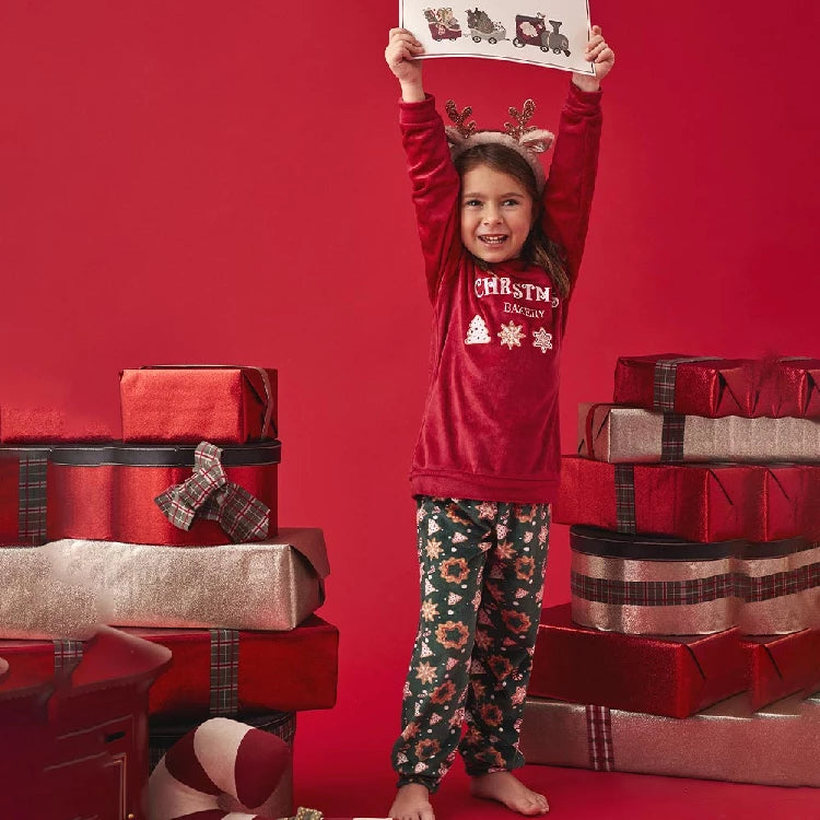 Pijama Infantil Terciopelo Navidad Unisex (imagen 2)