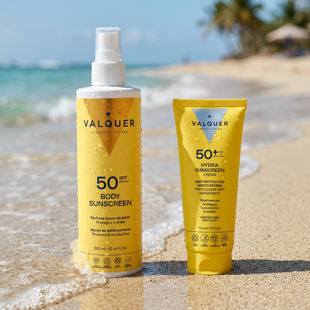 Pack Protección Solar Completa: Hydra Sunscreen Facial SPF 50+ y Corporal SPF 50 - 375 ml Valquer®