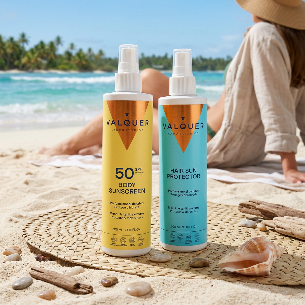 Pack Protector Solar Corporal SPF 50 y Protector Solar Capilar - 600 ml Valquer®