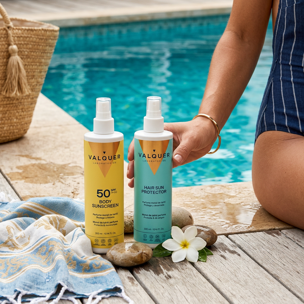 Pack Protector Solar Corporal SPF 50 y Protector Solar Capilar - 600 ml Valquer®