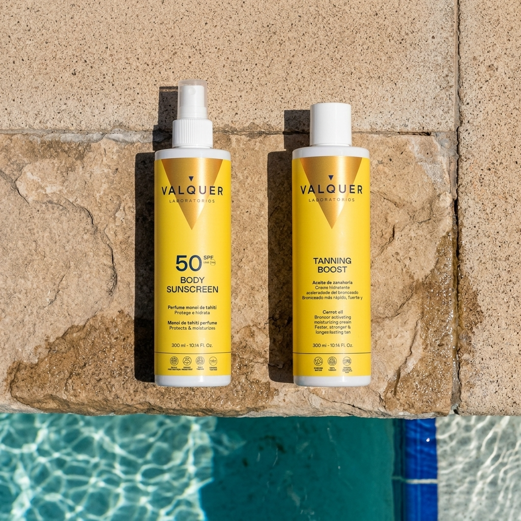 Pack Solar Corporal SPF 50 y Crema Hidratante Aceleradora del Bronceado - 600 ml Valquer®