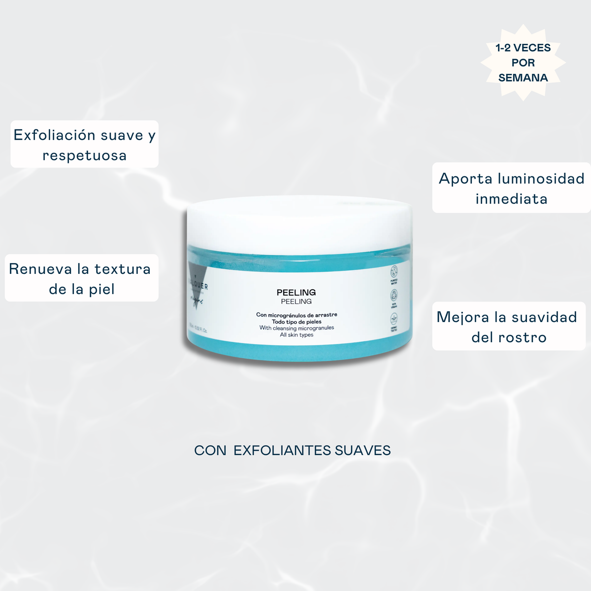 Peeling Facial – Gel Exfoliante Suave con Microgránulos Naturales Valquer®