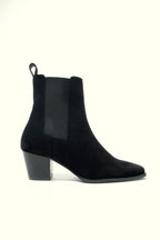 Botines RAY de ante negro con tacón escultural KMB Shoes