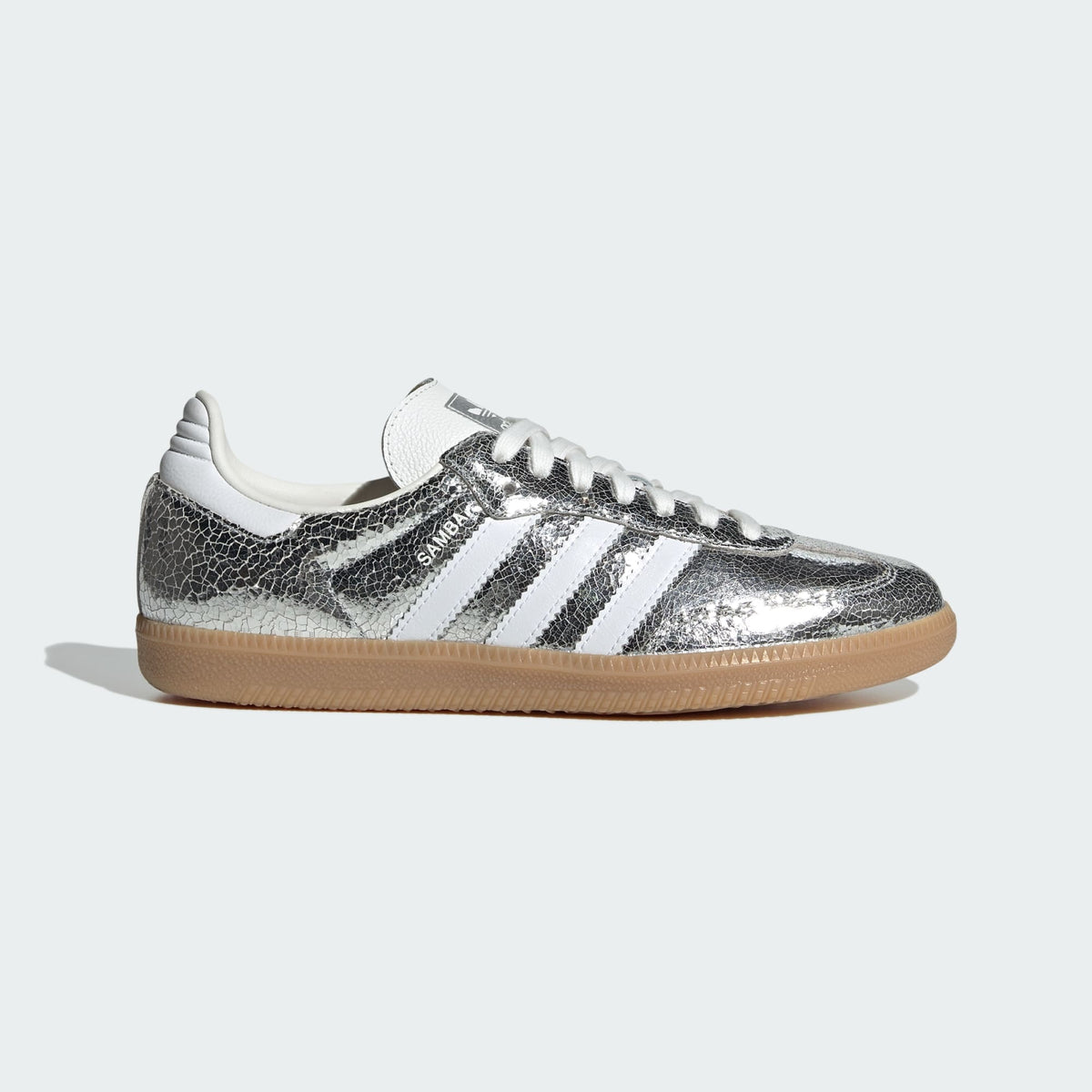adidas Samba OG Plata Metalizada Mujer vista lateral