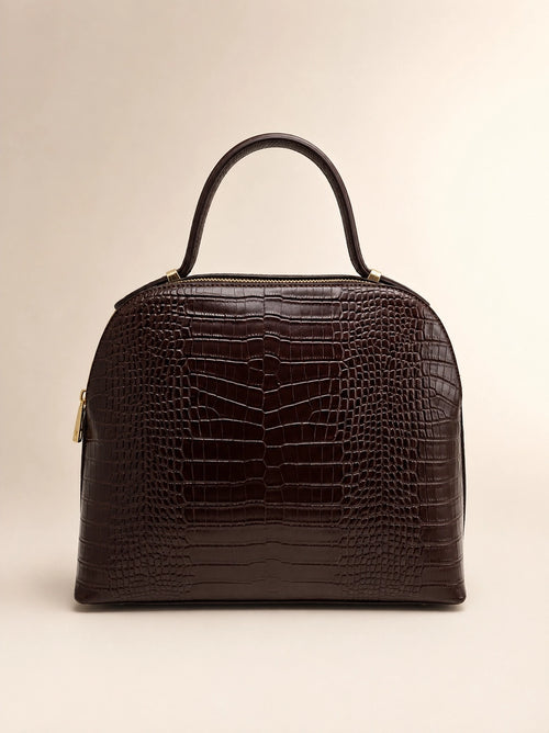 Bolso NOA de piel italiana grabada cocodrilo ZEEN