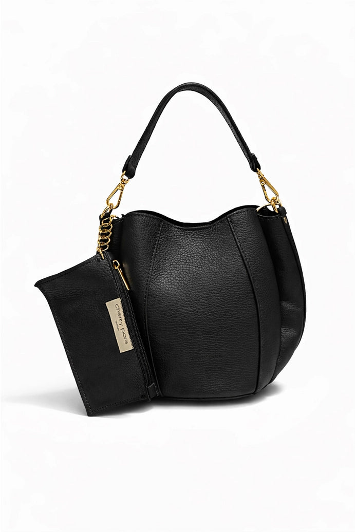 Bolso ODÉLIA de piel de vacuno grabada Cherry Paris