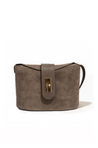 Bolso PRISCA SUÈDE de ante y piel grabada Cherry Paris