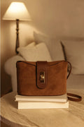 Bolso PRISCA SUÈDE de ante y piel grabada Cherry Paris