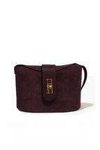 Bolso PRISCA SUÈDE de ante y piel grabada Cherry Paris