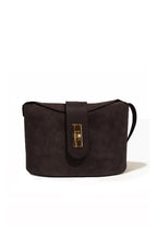 Bolso PRISCA SUÈDE de ante y piel grabada Cherry Paris