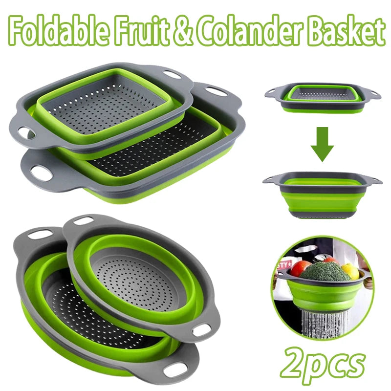 Colador plegable de silicona para cocina