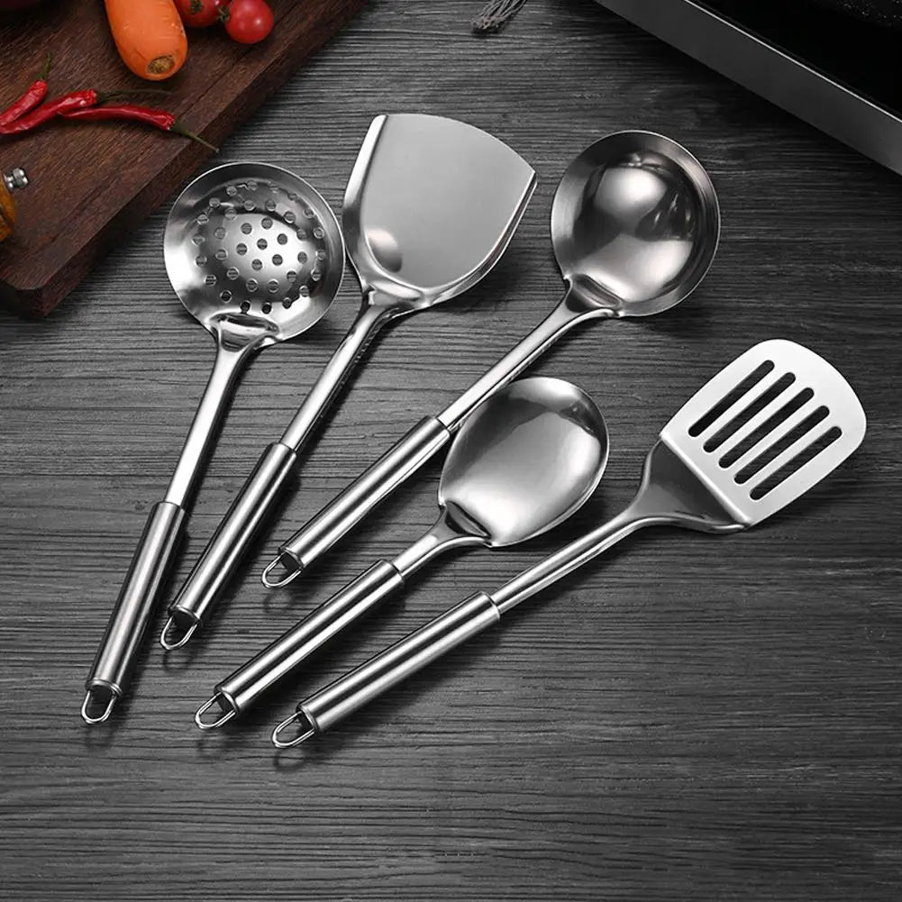 Set de 5 utensilios de cocina de acero inoxidable