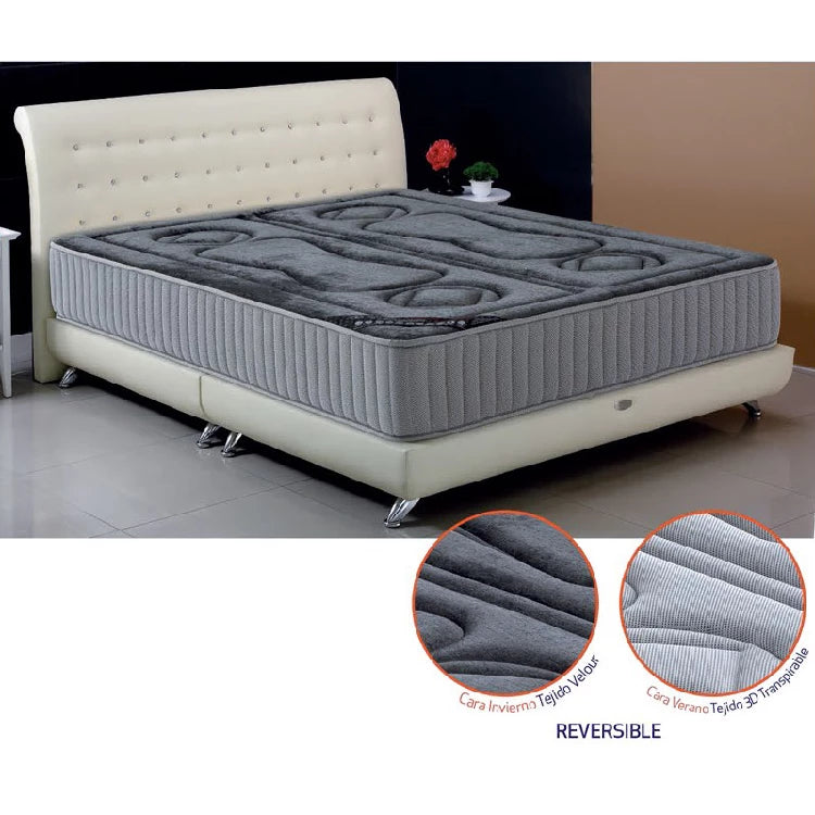 Colchon Thermal-visco Reversible Gris 25 Cm