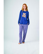 Pijama de Mujer Franela Cuadros Osito (imagen 2)