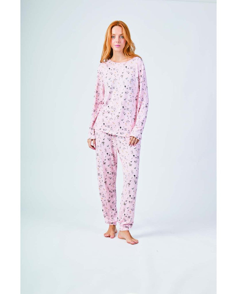 Pijama de Mujer Extra Suave Rosa Estampado
