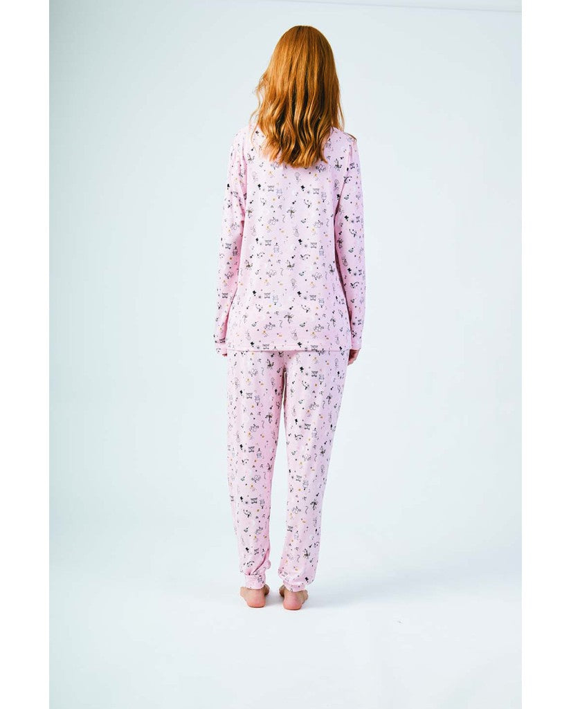 Pijama de Mujer Extra Suave Rosa Estampado (imagen 2)