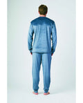 Pijama Terciopelo Hombre Rayas Azul