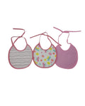 Pack 3 Baberos Redondos Rosas Mariposas