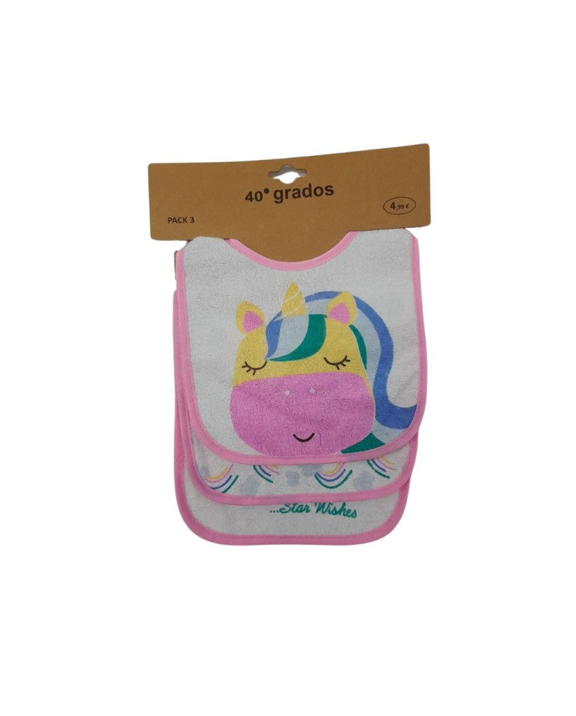Pack 3 Baberos Unicornio