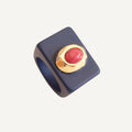 Anillo azul marino con amazonita roja ÉMOLO®